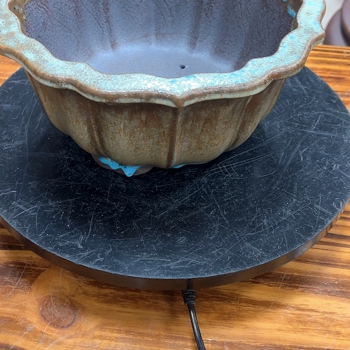 紫砂花盆晓*宜兴市王兵紫砂还原釉盆莲花盆