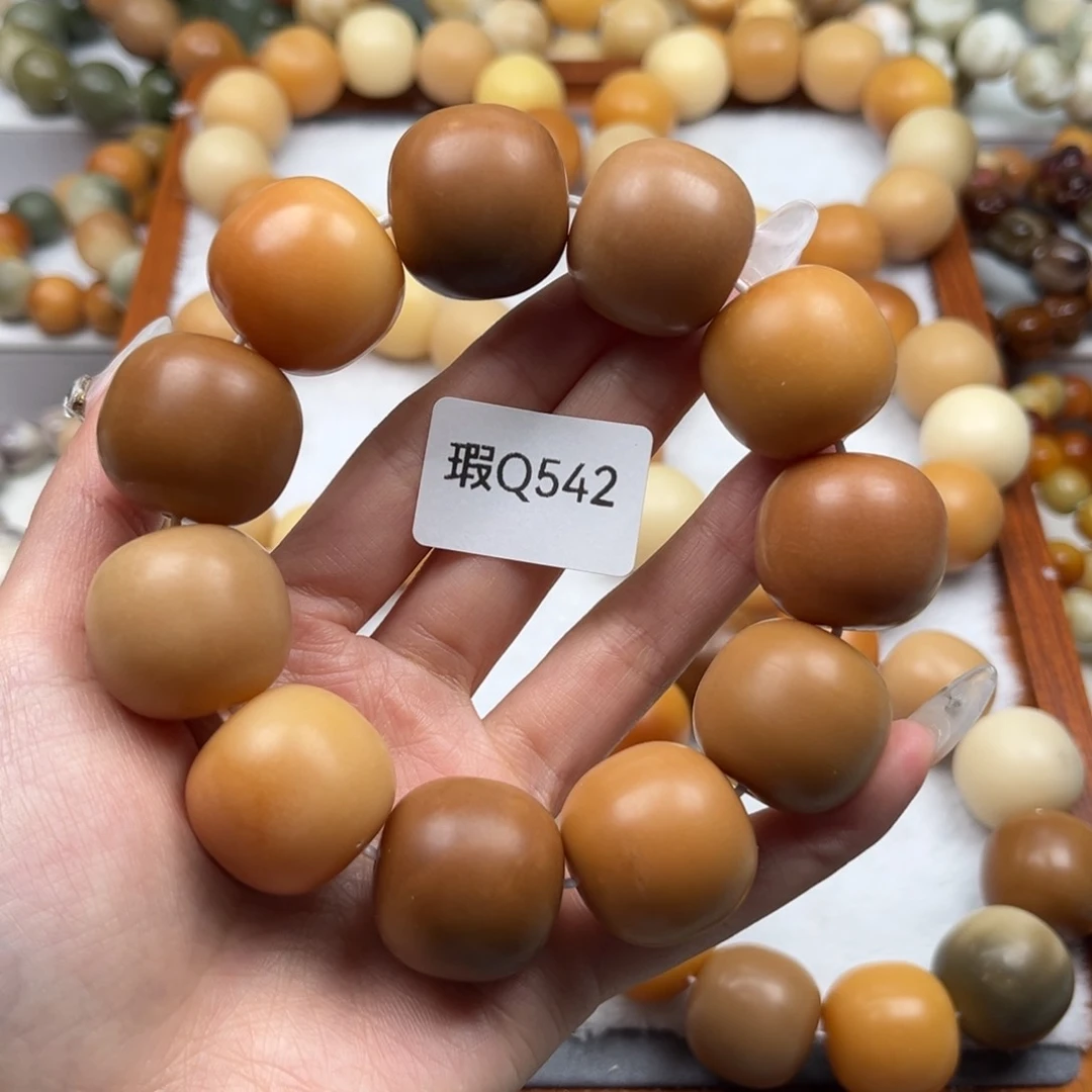菩提根/象牙果手串?****?瑕q542桶珠一串24mm