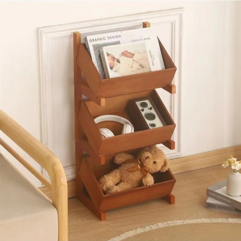 实木整理架多层收纳零食架木质展示架客厅杂物陈列架收纳置物架