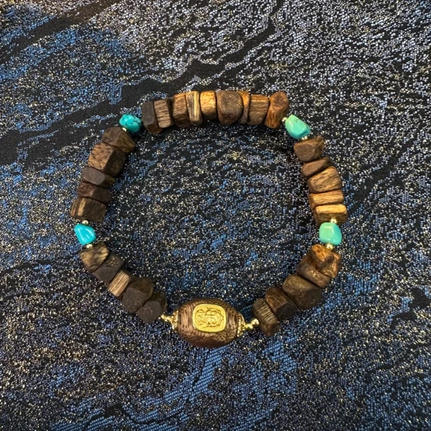 沉香度母牌沉水浮海南老白棋虫漏棋楠沉香手串多样发其一