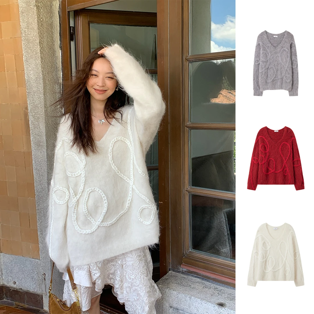 ICE DUST设计师品牌 立体麻花宽松套头毛衣 DSC买手店 DY5L11093