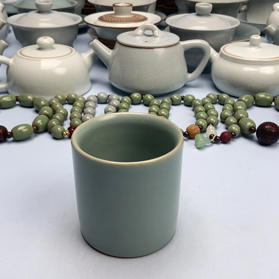 杯青绿釉直桶杯原矿原釉原产地