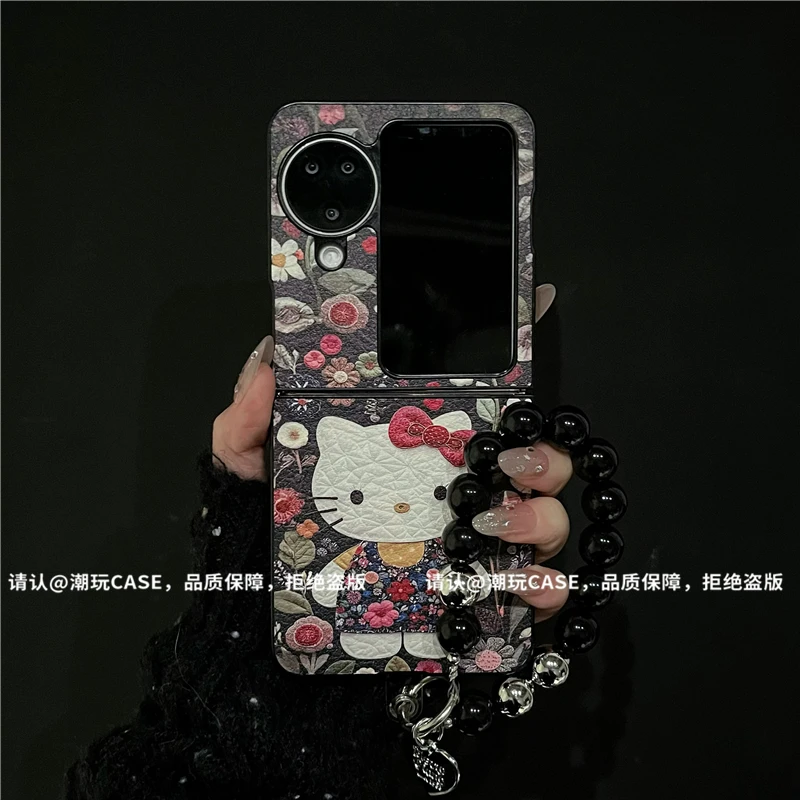 （OPPOfindN3flip系列）金属折叠皮纹适用OPPOfindN3/N2flip手机壳