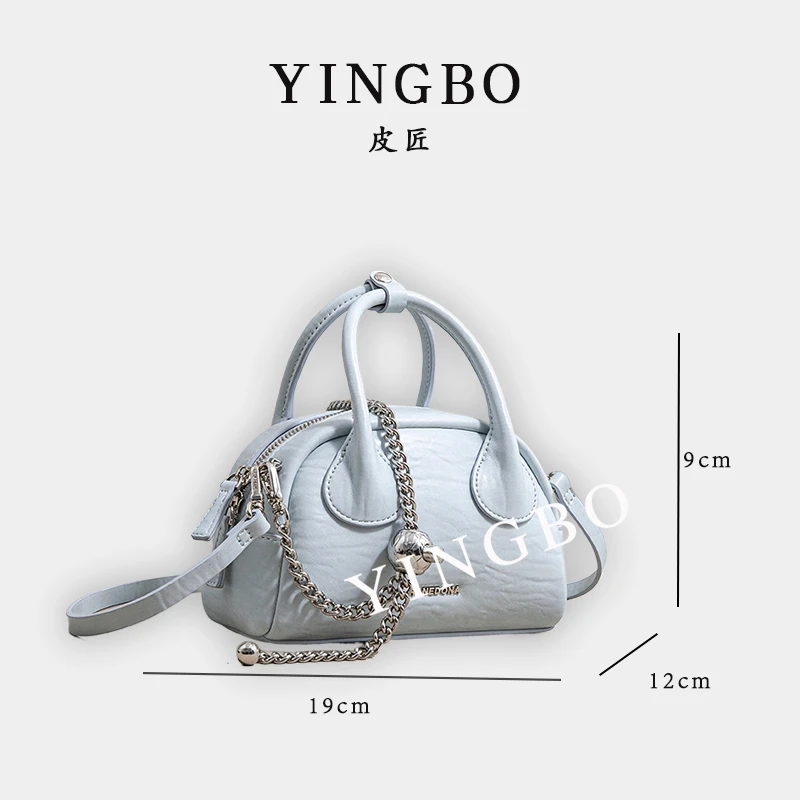 【英柏甄选】SK-83006-淡蓝 然与纯小众设计感时尚单肩百搭女包