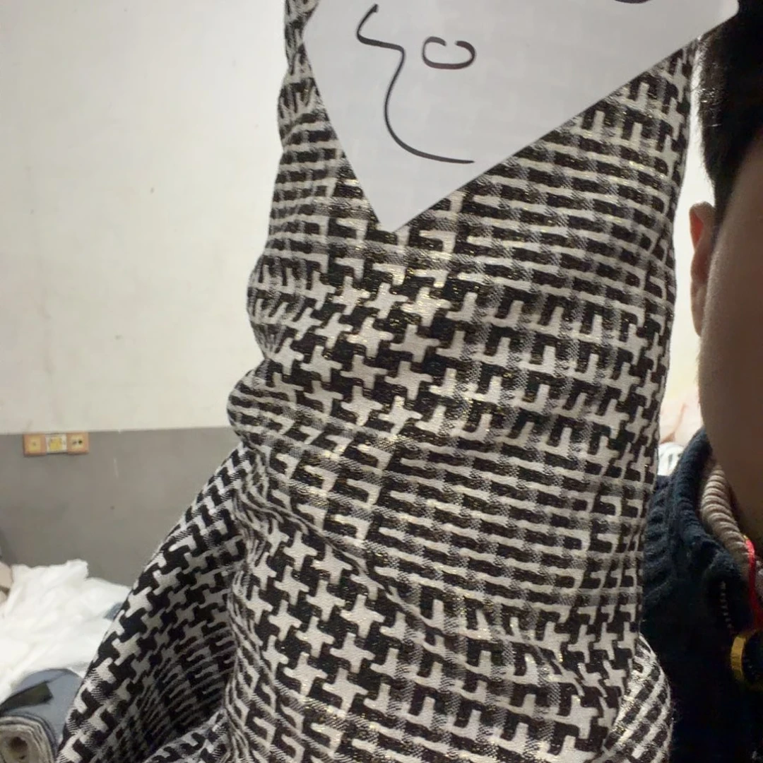 三米一份千鸟格烫金E03