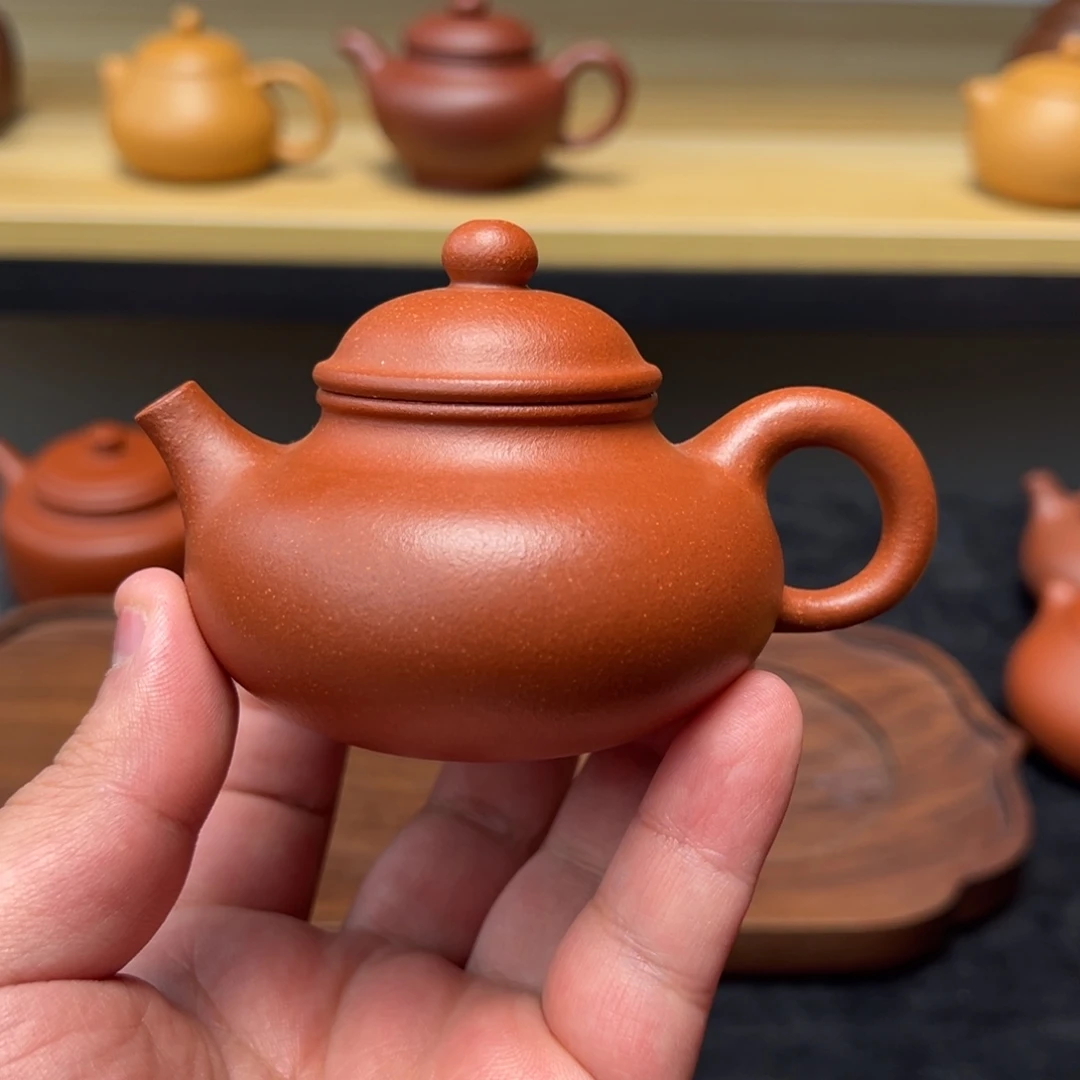 紫砂茶壶100cc红降坡容天