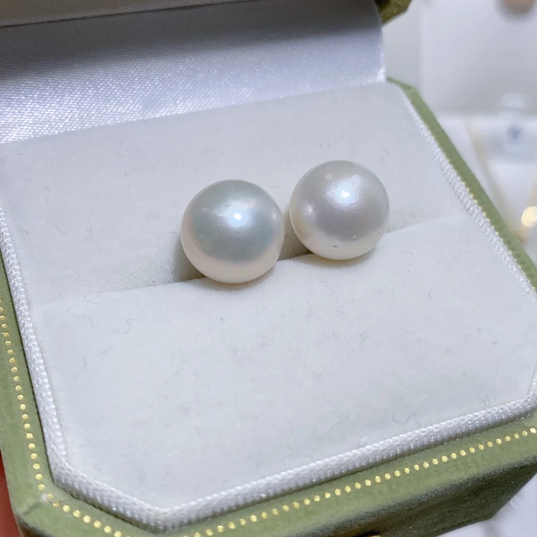 淡水珍珠耳饰银S925镶嵌