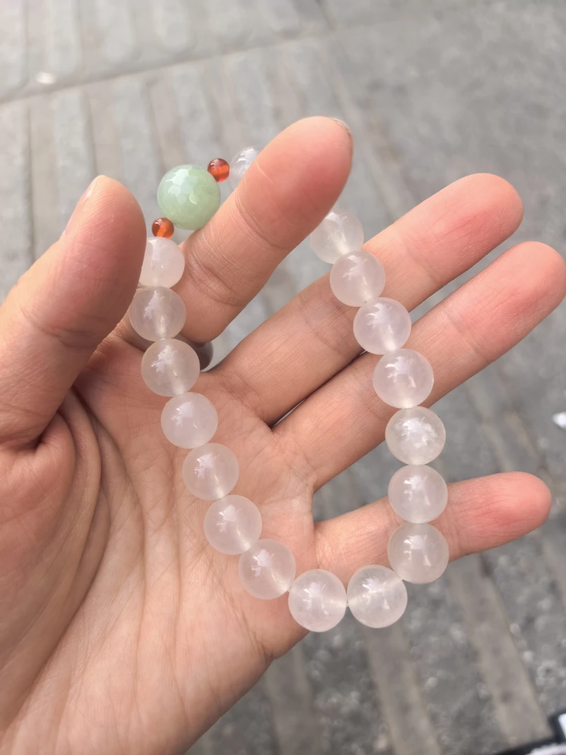 白冰卡10珠串，冰透的夏天来啦