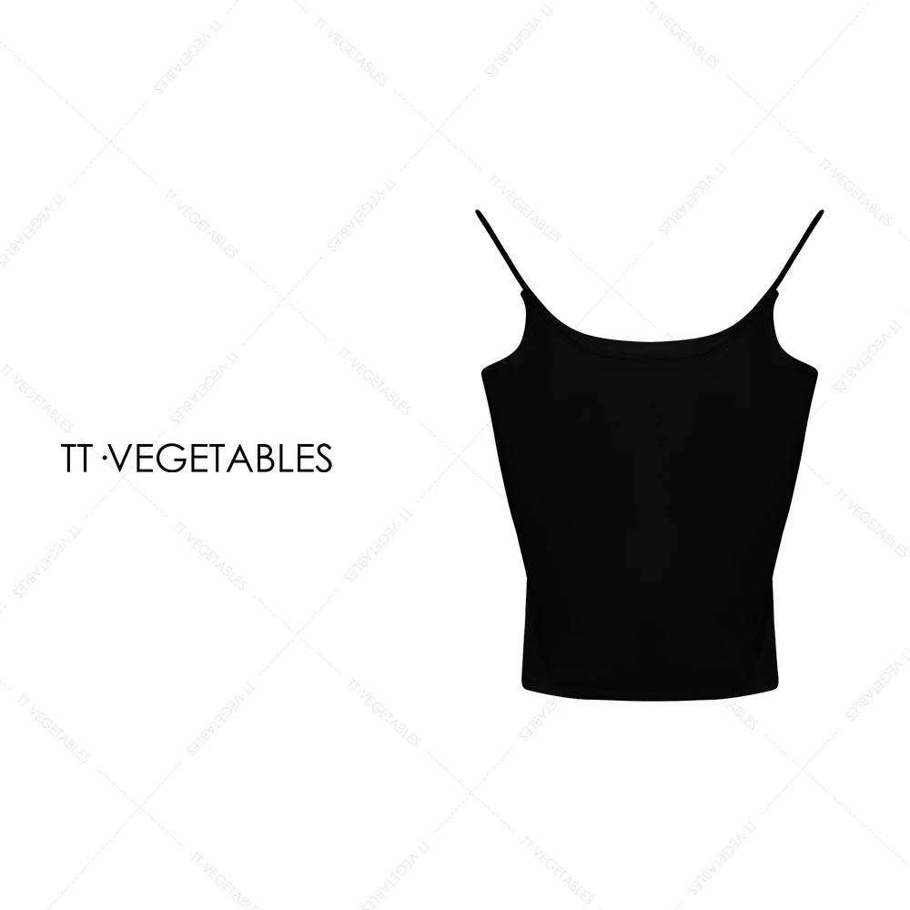 TT・VEGETABLES 美背  黑色 内搭肩带带胸垫舒适吊带511822