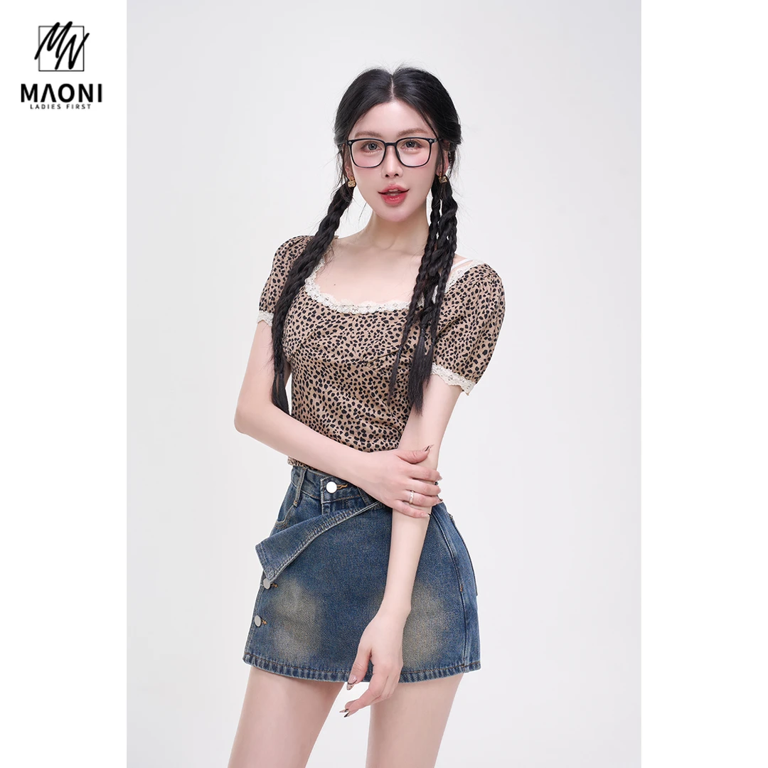 毛妮Peshe【y2k千禧辣妹】美式复古显瘦ins百搭T恤短袖圆领春L1428