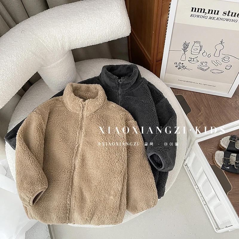 冬装儿童时尚纯色简约百搭款保暖毛毛外套SJ0918-QQQQ