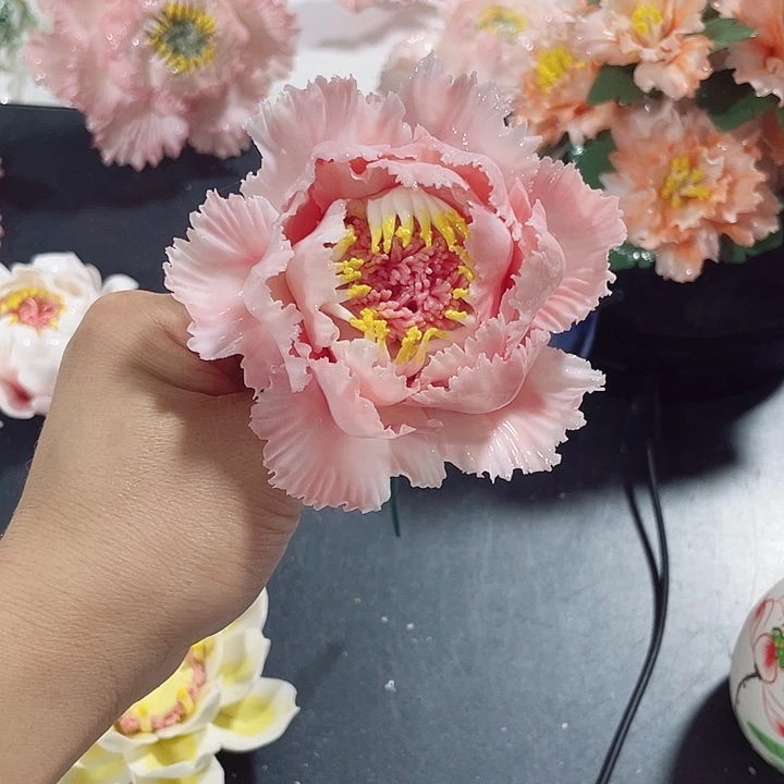 瓷片纯陶瓷手工捏花