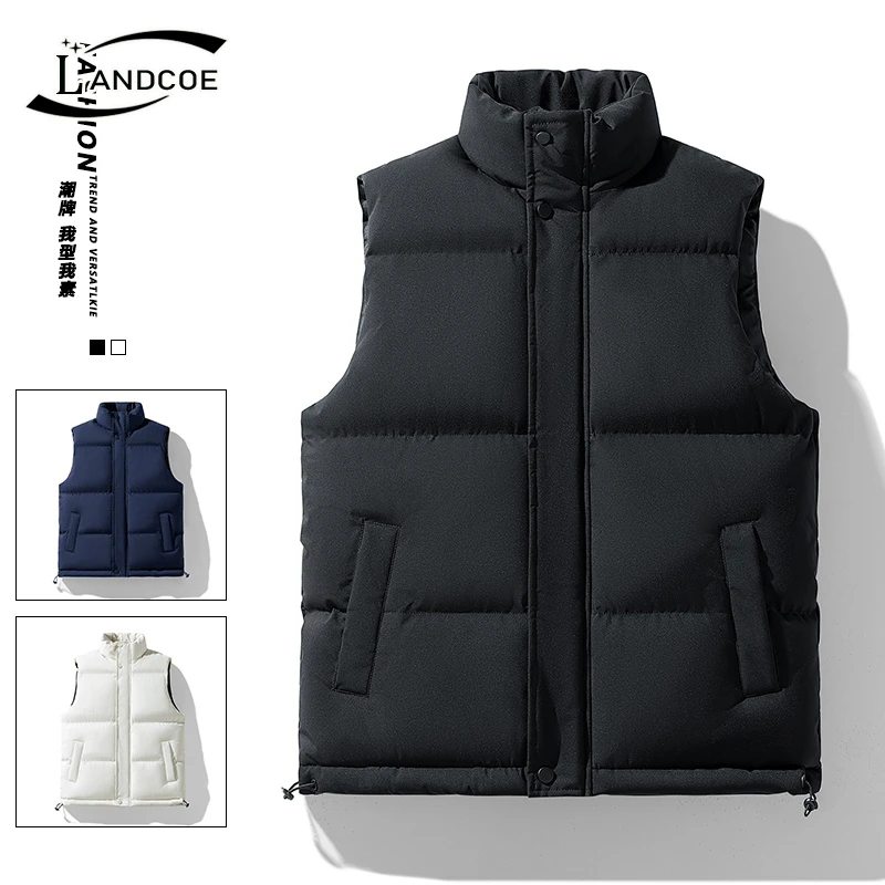 LANDCOE冬季立领加厚马甲男女同款简约坎肩休闲百搭保暖背心外套