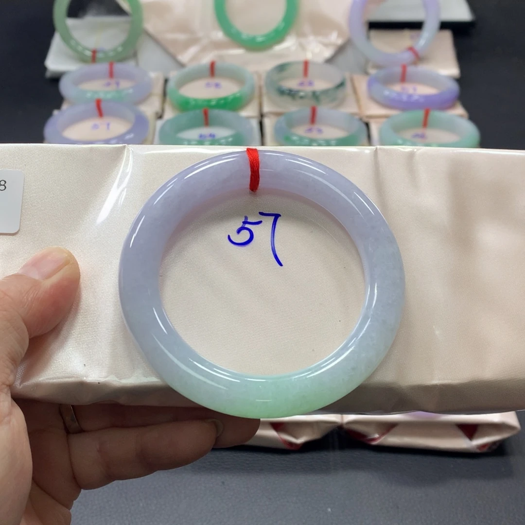 翡翠未镶嵌手镯57圈口