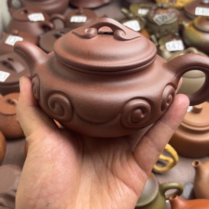 走***子茶壶紫砂仿古如意底槽清320cc左右瑕疵不挑毛病