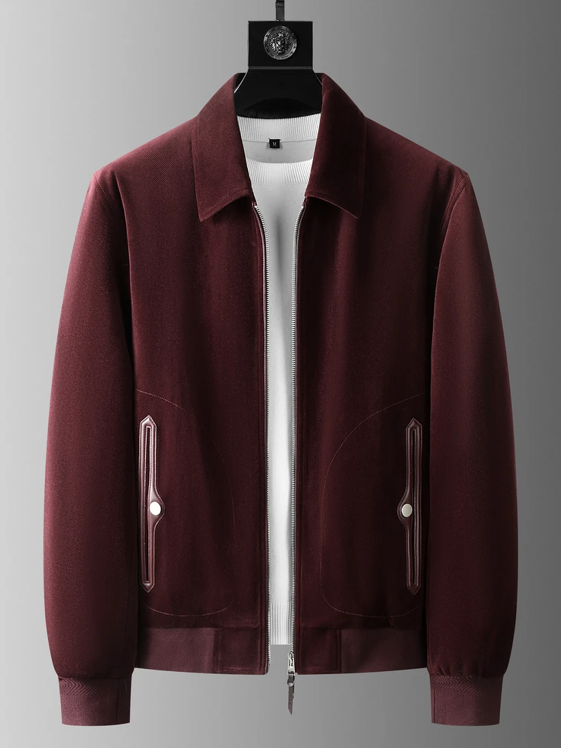 20025冬季新款男士潮流时尚极简翻领高品质羽绒休闲商务拉链外套