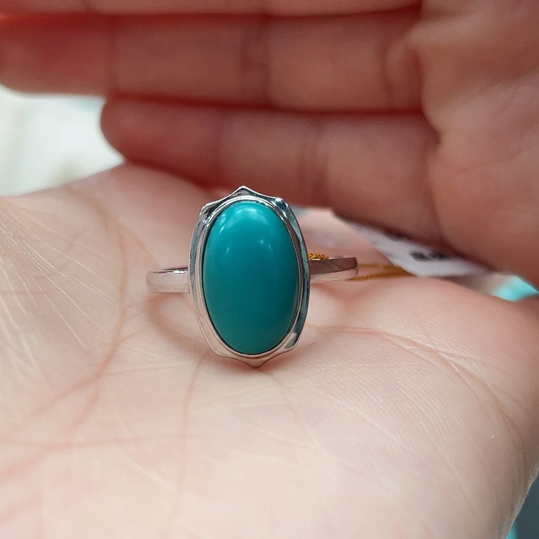 绿松石戒指银S925镶嵌
