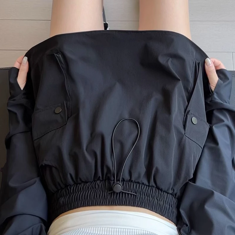 黑色美式工装短裙女夏薄款2025新款速干a字高腰显瘦小个子半身裙