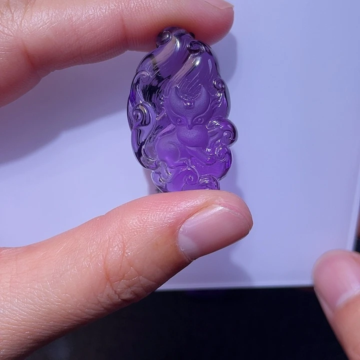 紫晶未镶嵌颈饰紫水晶吊坠