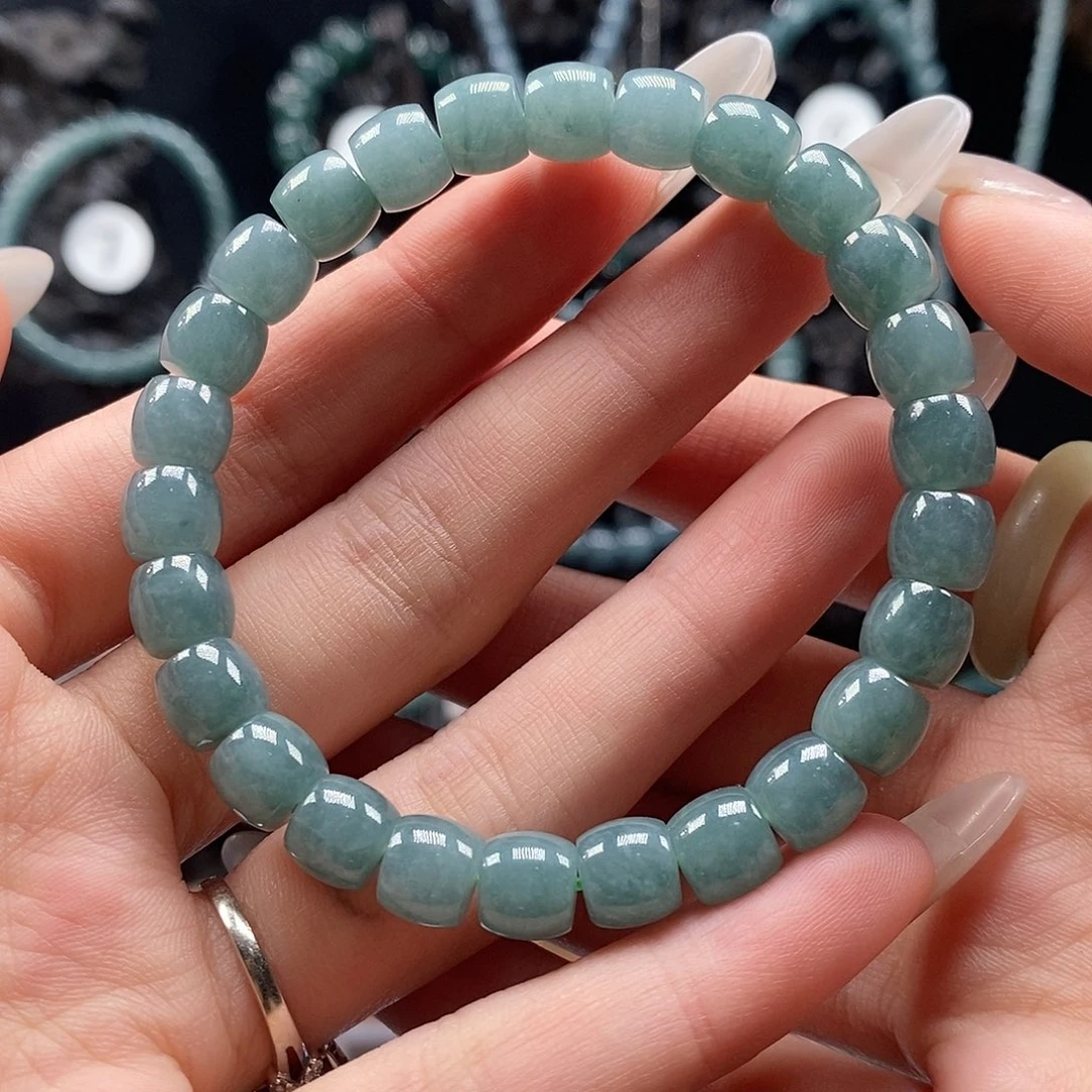 颈饰未镶嵌翡翠7.6mm直切手串