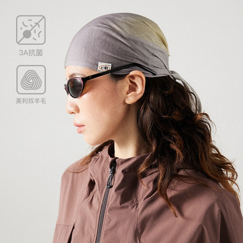 蓝岐2025夏季新款渐变薄款发带丝巾美利奴羊毛包头气质三角头巾女