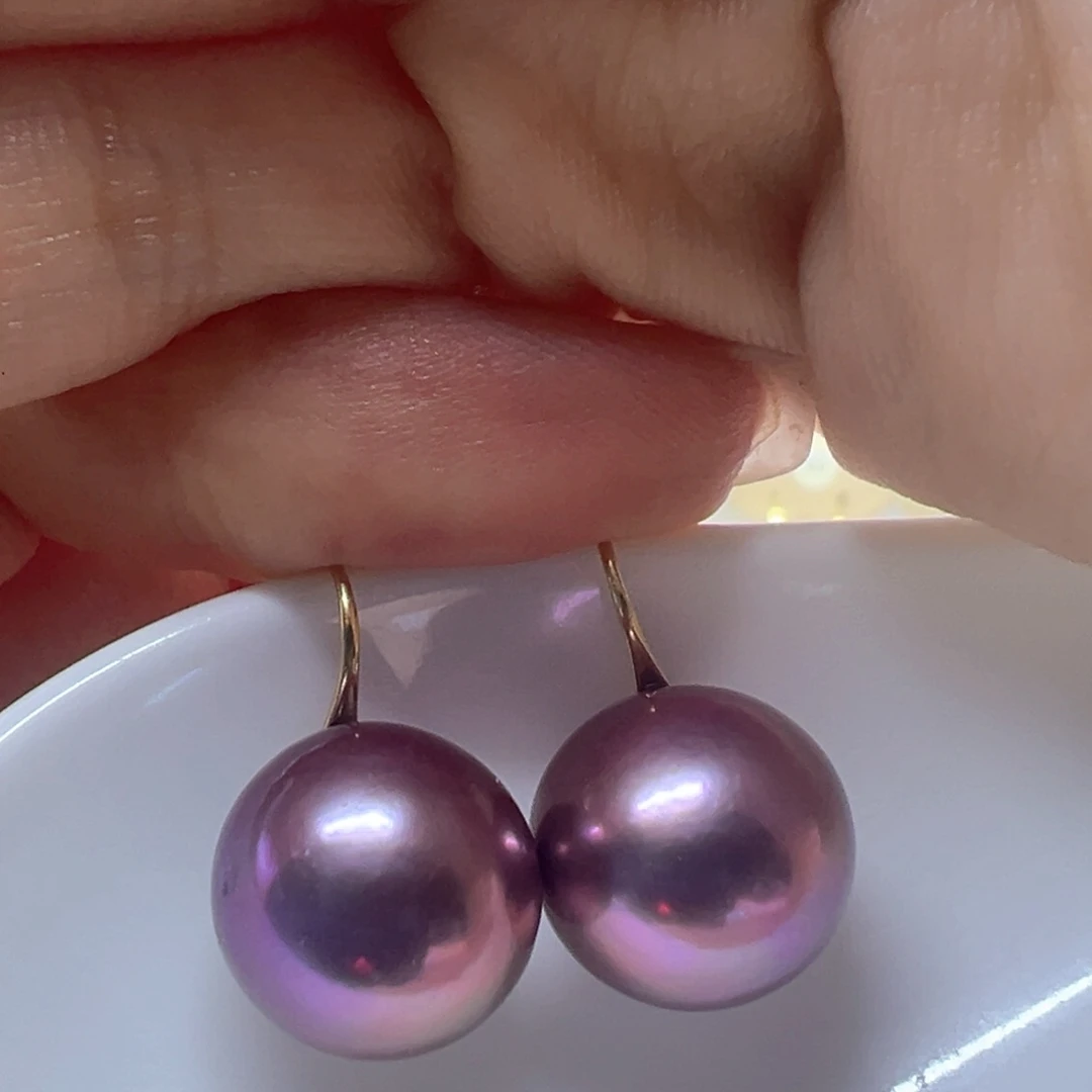 银S925镶嵌淡水珍珠耳饰