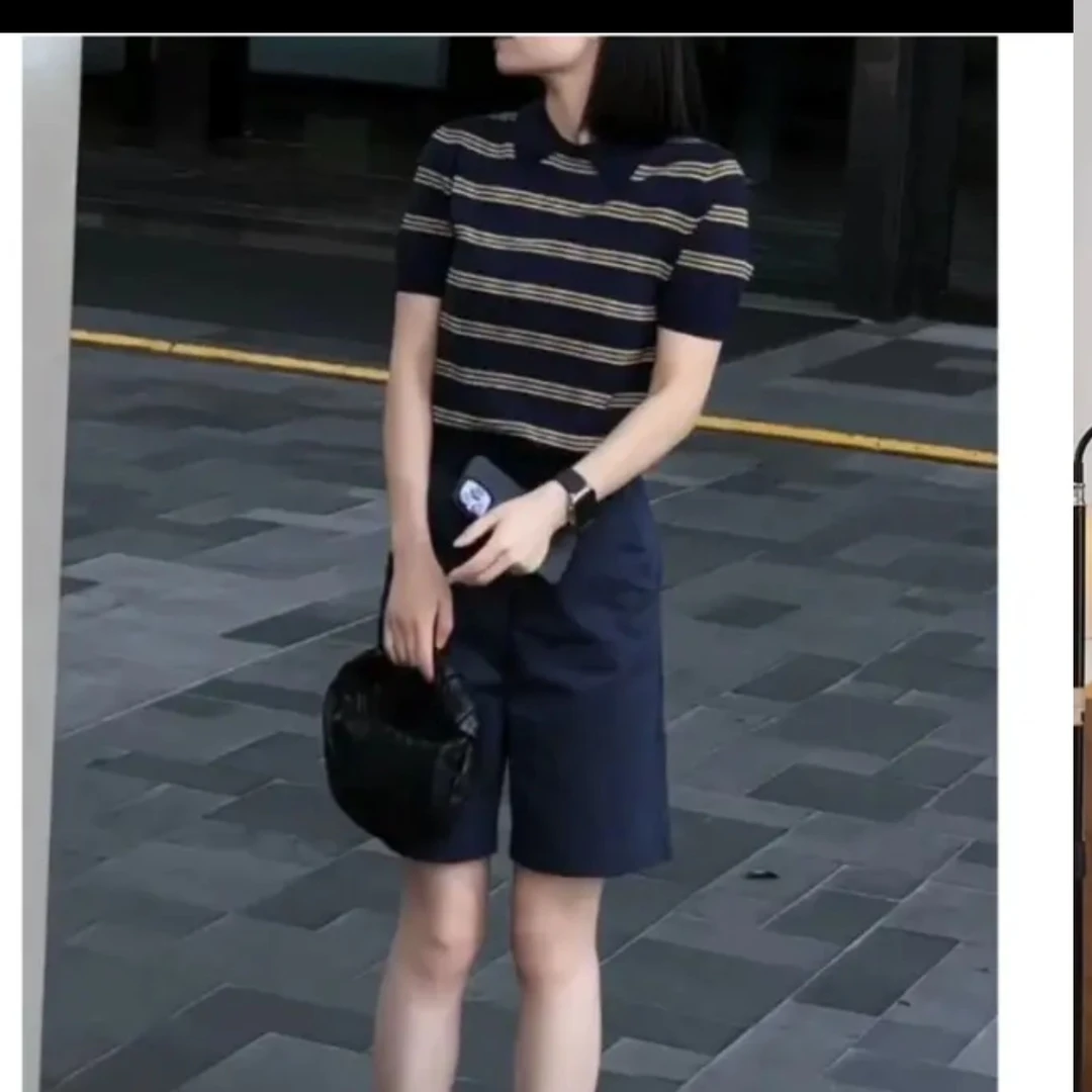 新款减龄显瘦女装休闲上衣POLO衫百搭气质女装套装两件套