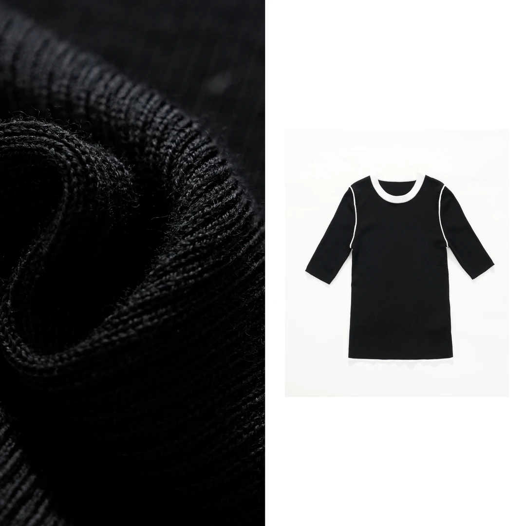 【熙雅】套头款圆领短袖常规款针织衫秋装长款针织衫春季5XY5250