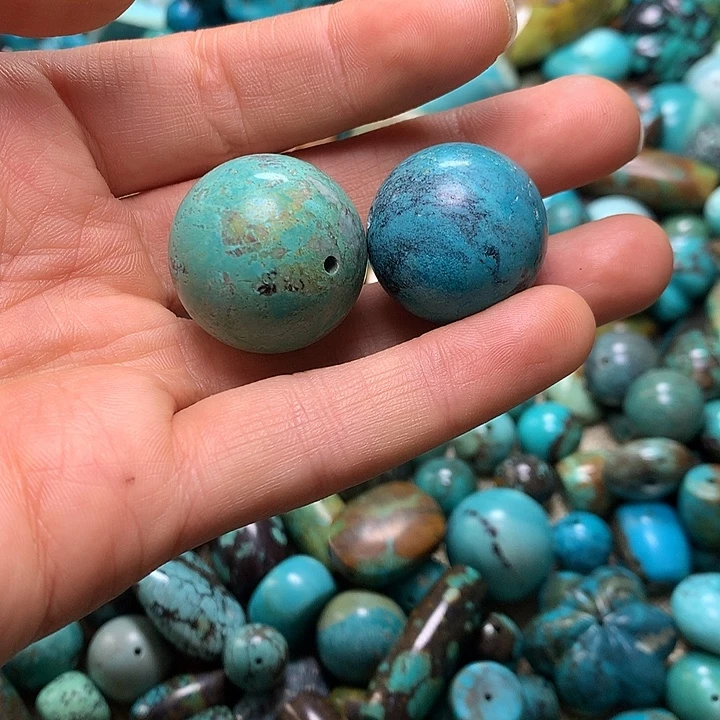 雨***心铁合金高瓷绿蓝大圆珠