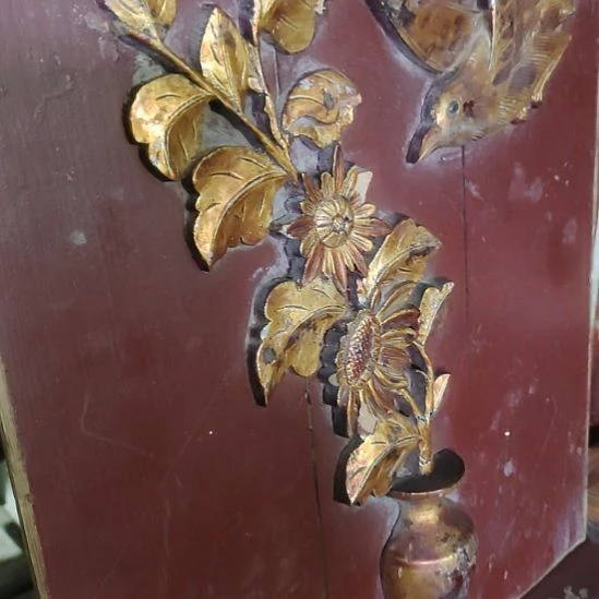 汉***络香榧木手工人物木雕花板