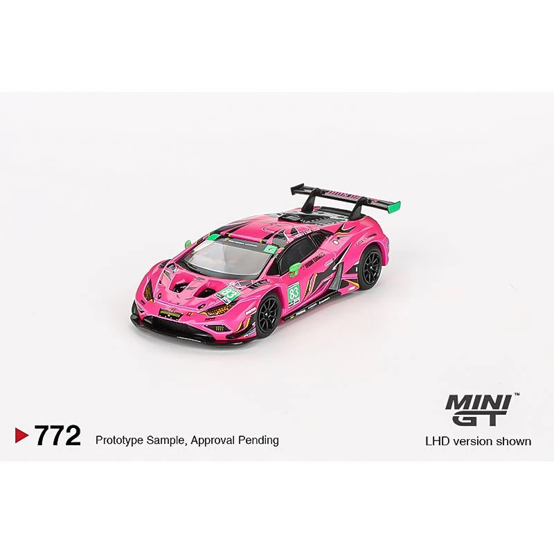 MINIGT车模1:64 兰博基尼飓风GT3 粉色 合金车模仿真汽车模型收藏