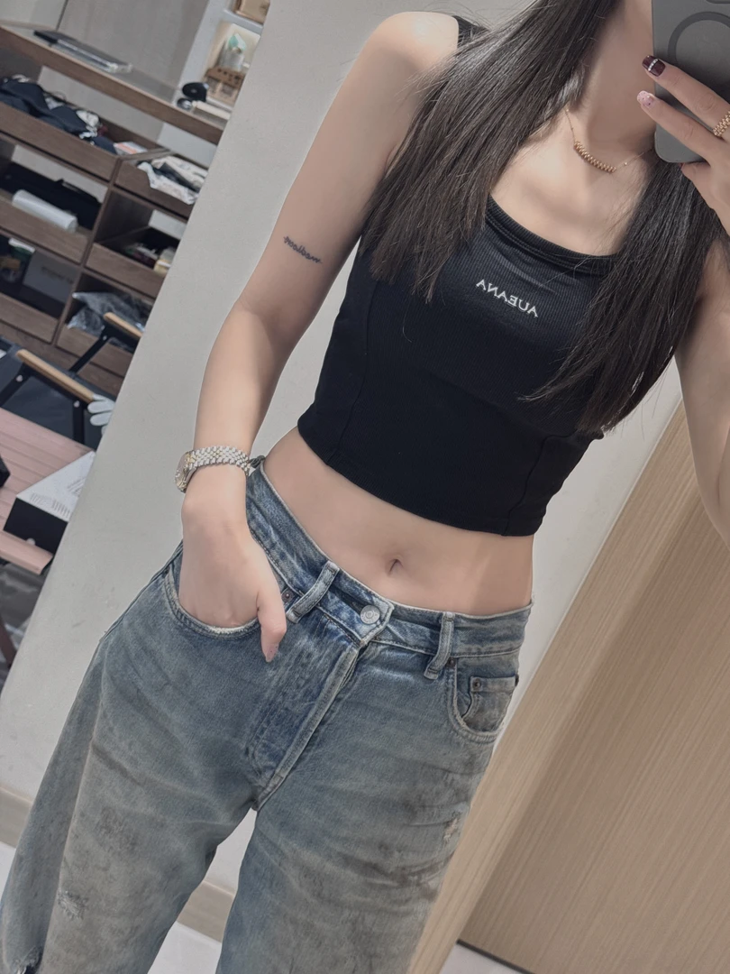 简约美背吊带背心女夏季短款带胸垫运动上衣