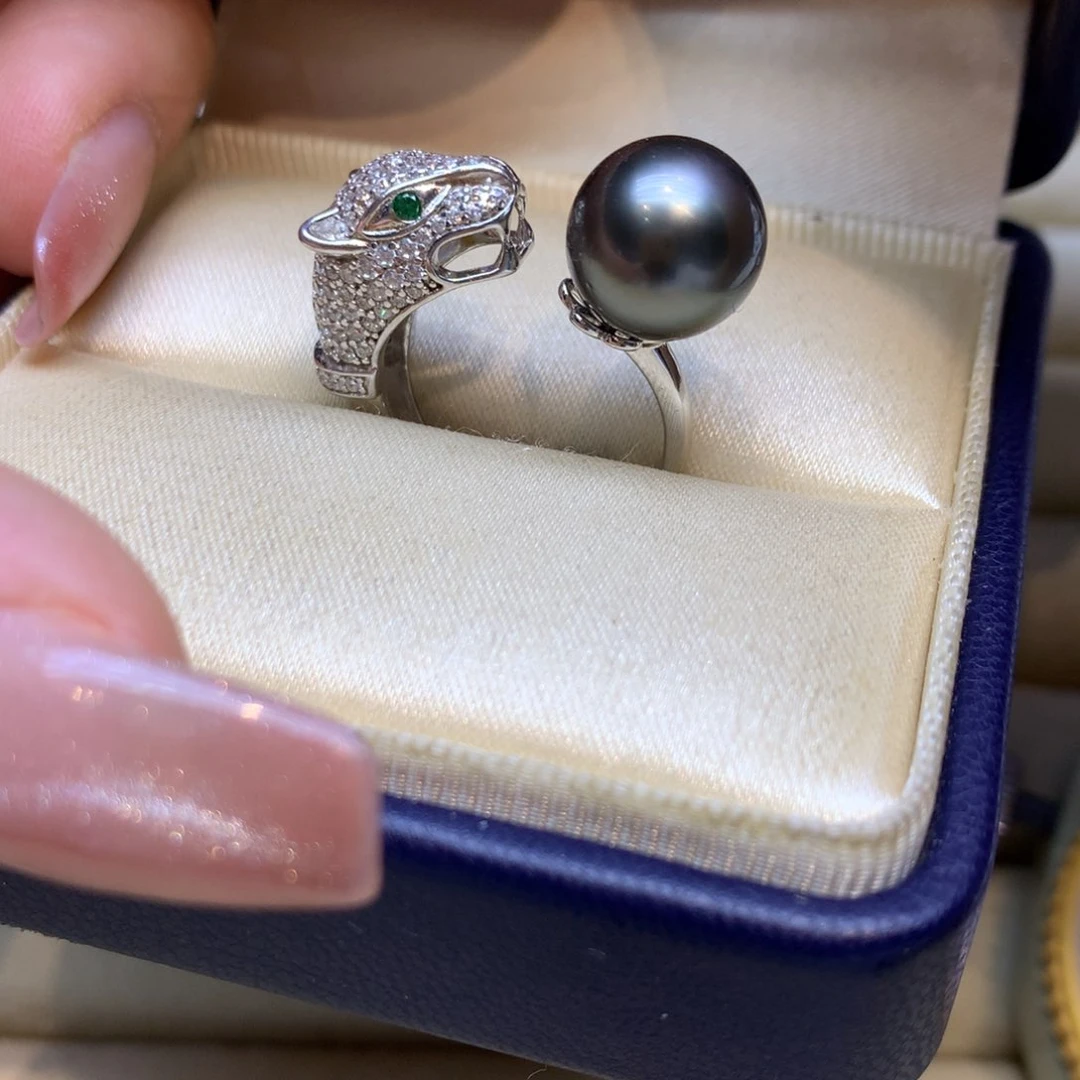 银S925镶嵌戒指海水珍珠