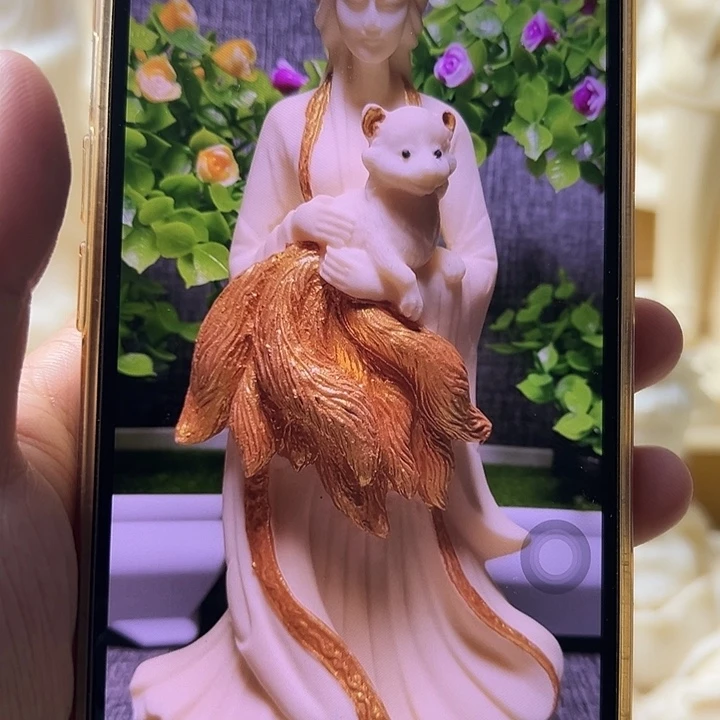 田***颖藤九尾狐20公分描金