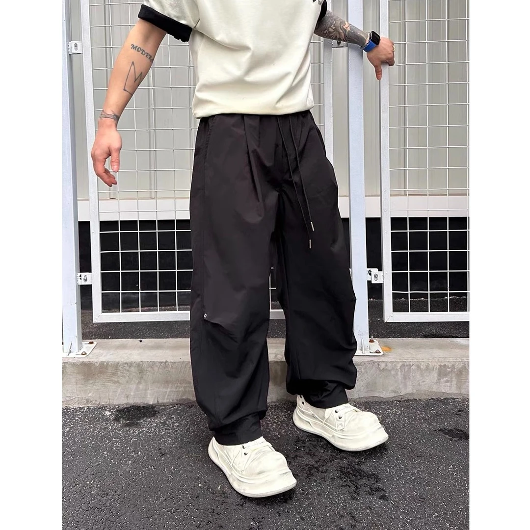 夏季潮款宽松型速干裤薄款男士潮裤直筒裤百搭时尚简约透气休闲裤