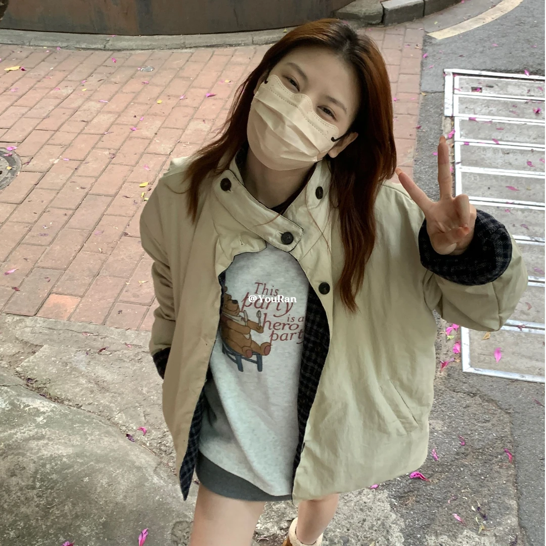 周悠然【两面穿羽绒服】韩系秋冬羽绒服保暖百搭休闲外套中长款