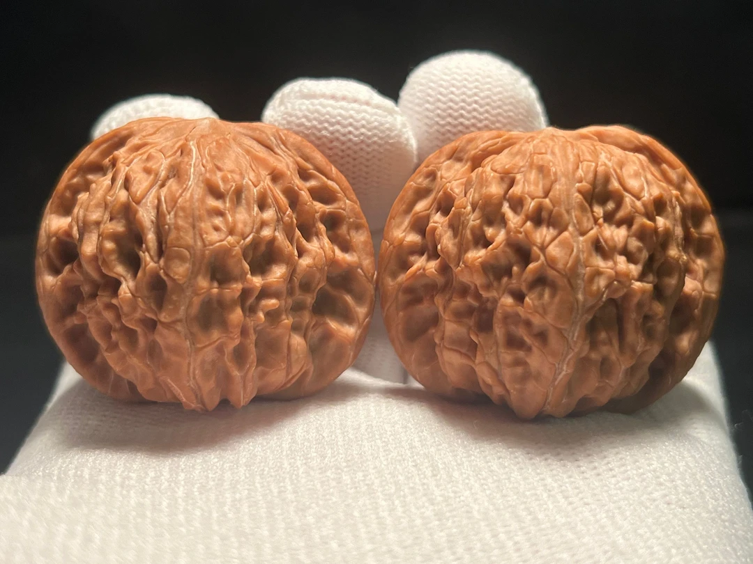 全品42磨盘狮子头文玩核桃边42高36肚40编号008