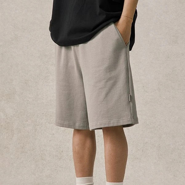 REOCHA热呈25夏季基础刺绣短卫裤直筒裤子