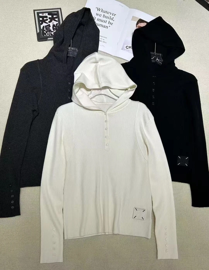 072-111823 连帽针织套头衫打底衫帽衫