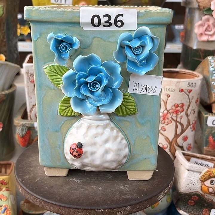 紫砂花盆粗陶材质多肉花盆