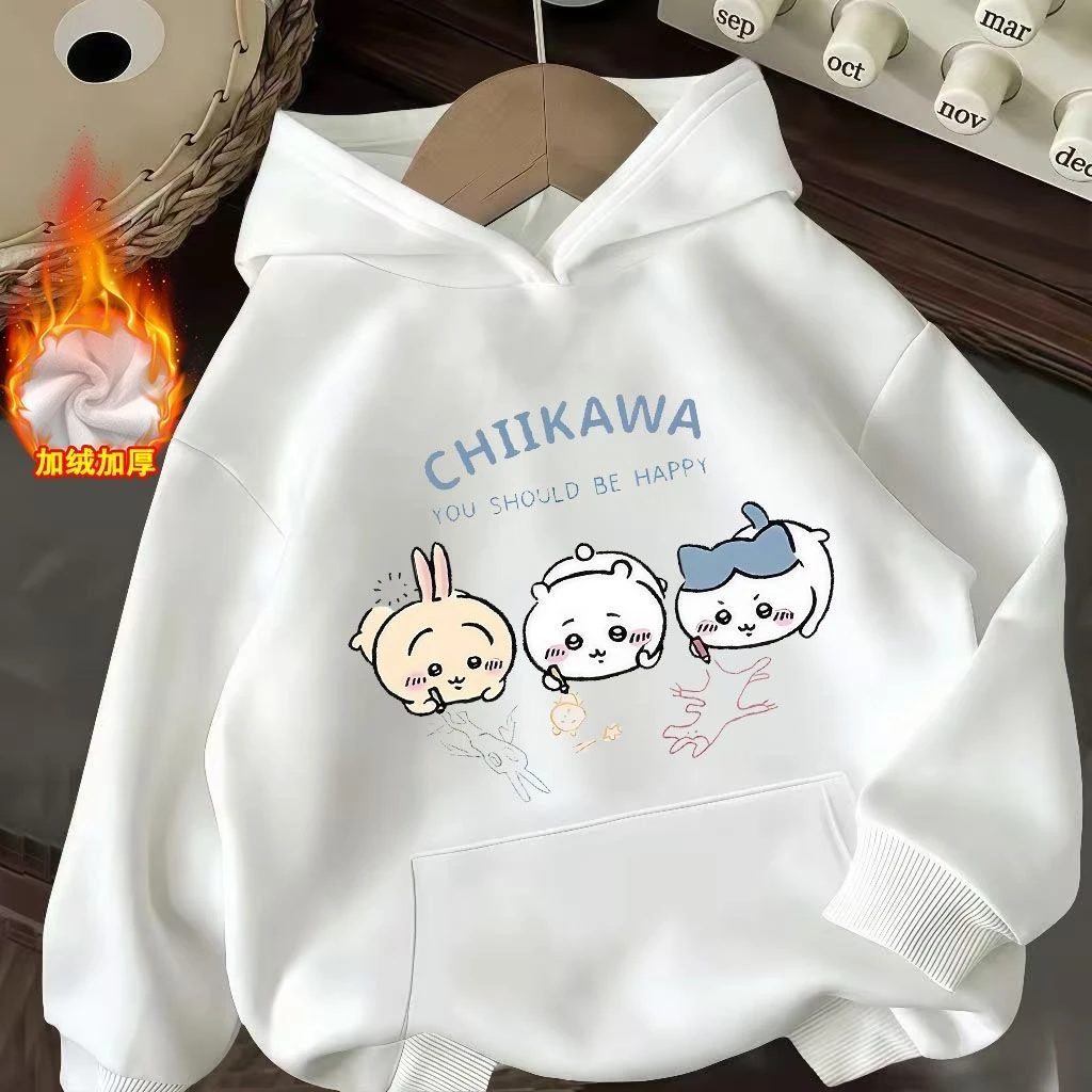 中大童联名款乌萨奇chiikawa动漫印花连帽卫衣男女秋冬季潮流ins