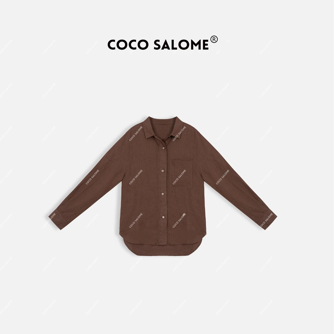 COCO SALOME⑥【春不晚】亚麻新款男女同款轻奢衬衫6093