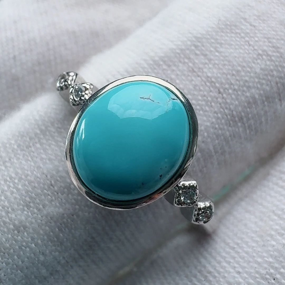 绿松石银S925镶嵌戒指