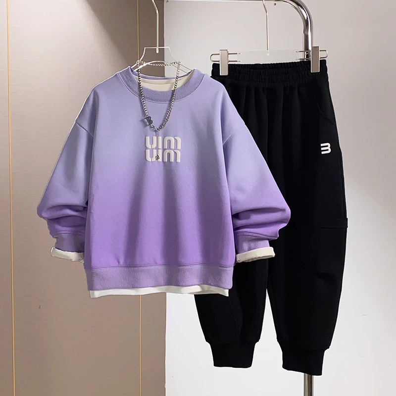 BCA【冠军代言】中大童青少年秋季休闲时尚长袖套装DF-套装3671