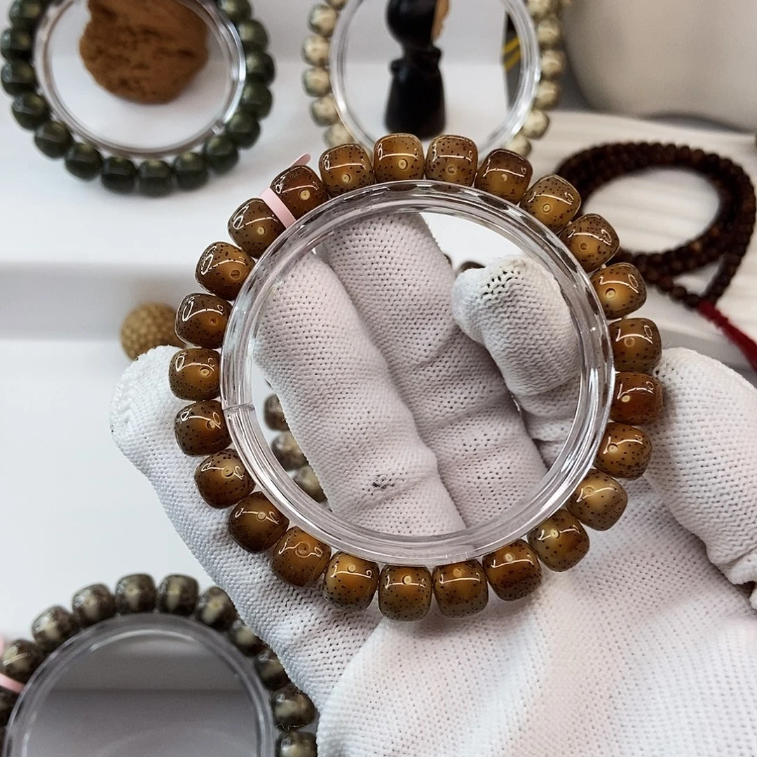 星月菩提手串9玉化火烧云