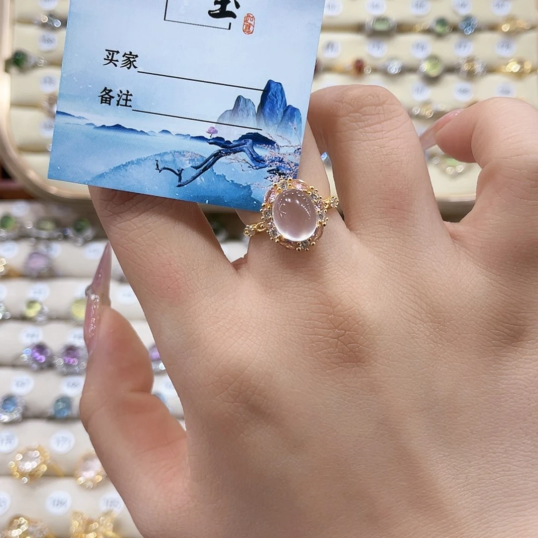 芙蓉石戒指银S925镶嵌*️戒指8