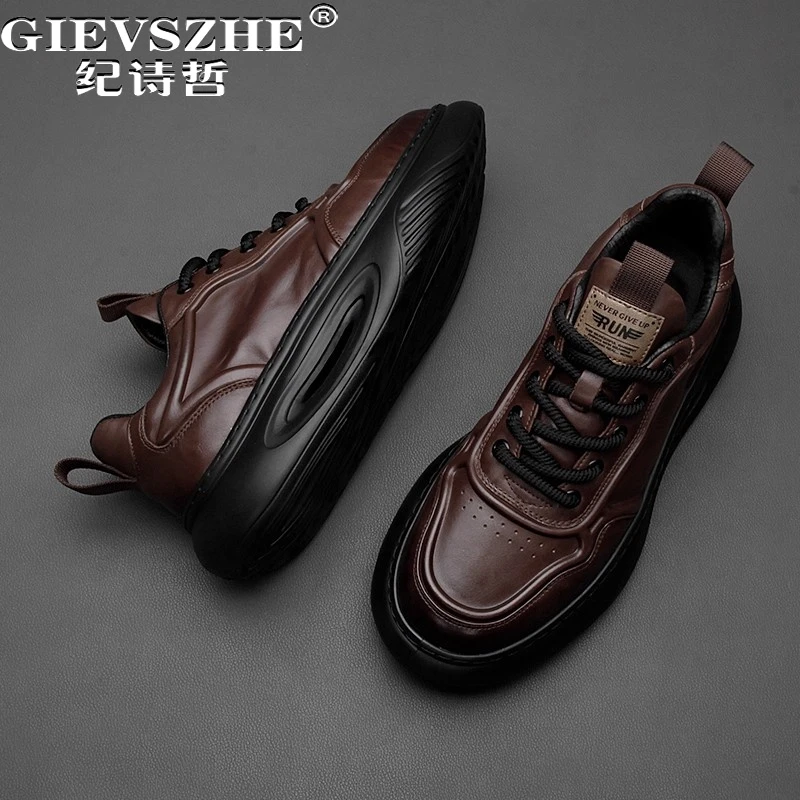 纪诗哲男鞋复古透气百搭运动鞋男款潮流轻奢跑步鞋时尚厚底休闲鞋