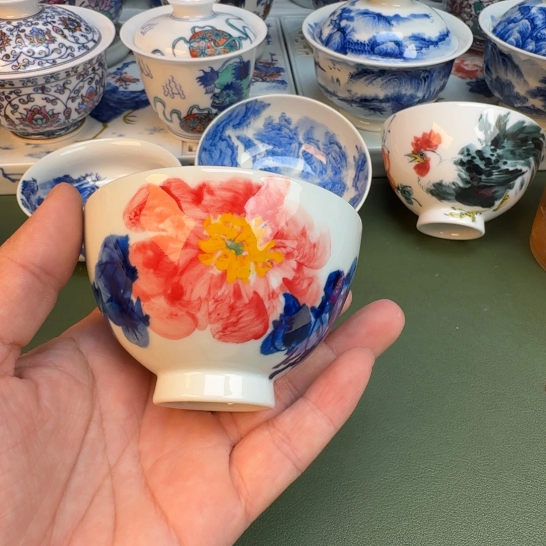 陶纯手工纯手绘茶具石头