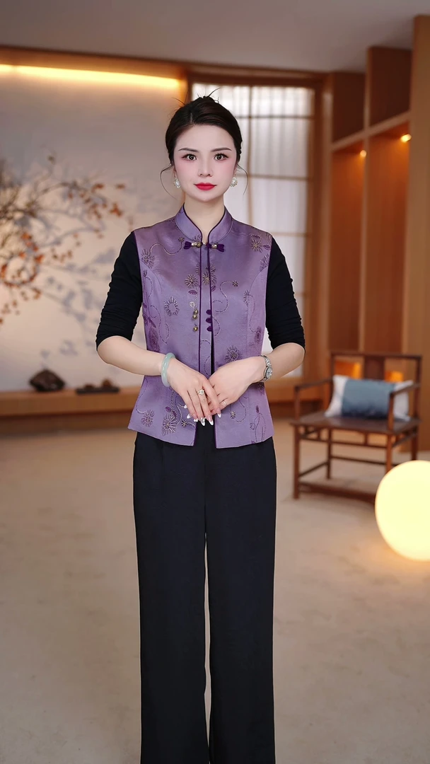 母亲节礼物马甲夏季薄款女款外穿小衫温婉大方马甲上衣ZRF-25490
