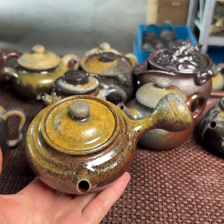 茶杯紫砂段泥侧把